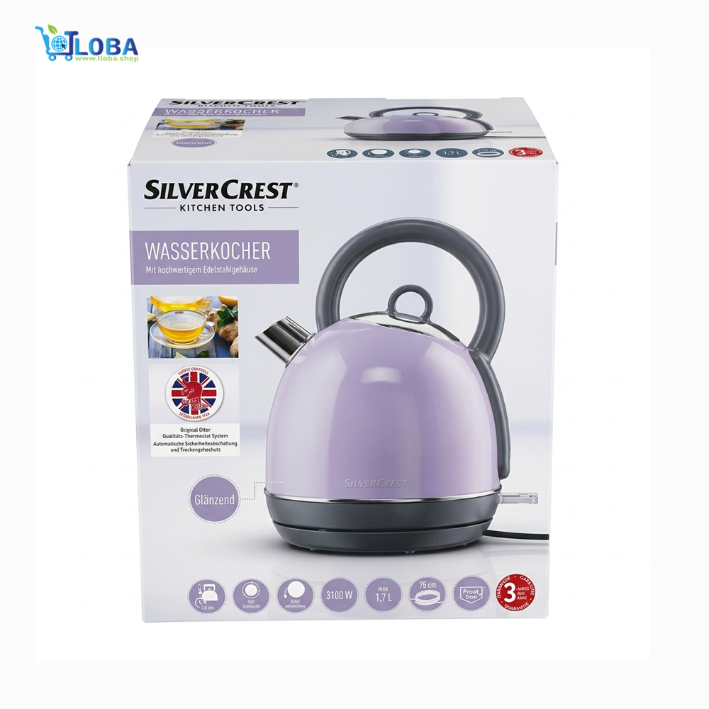Silver Crest Retro Electric Water Kettle - Purple
