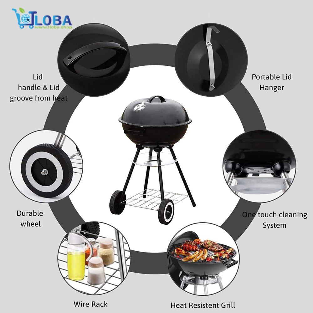 Grill Meister Kansas Barbecue Kettle Charcoal Grill photo 5