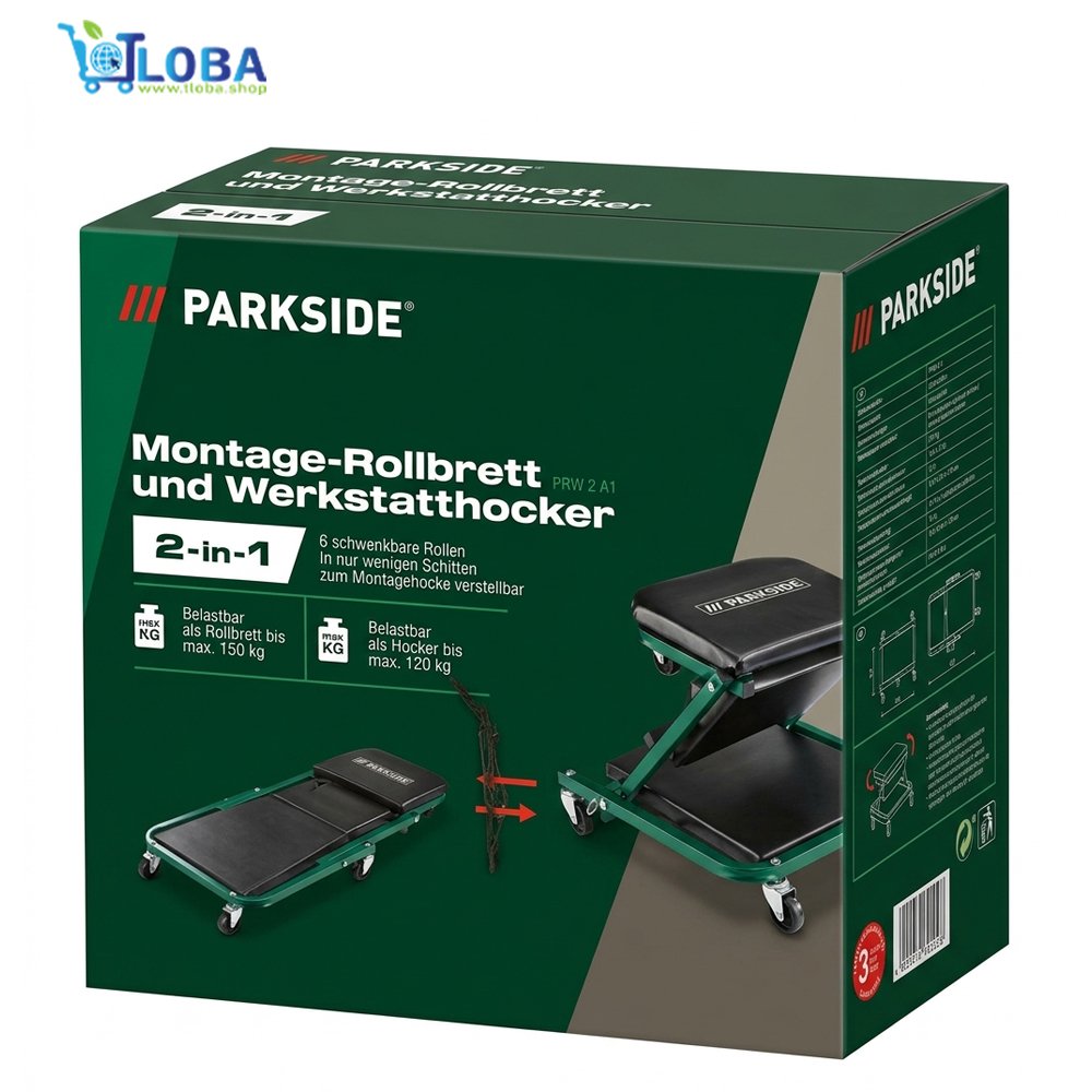 PARKSIDE 2-in-1 Mechanics Creeper & Workshop Stool