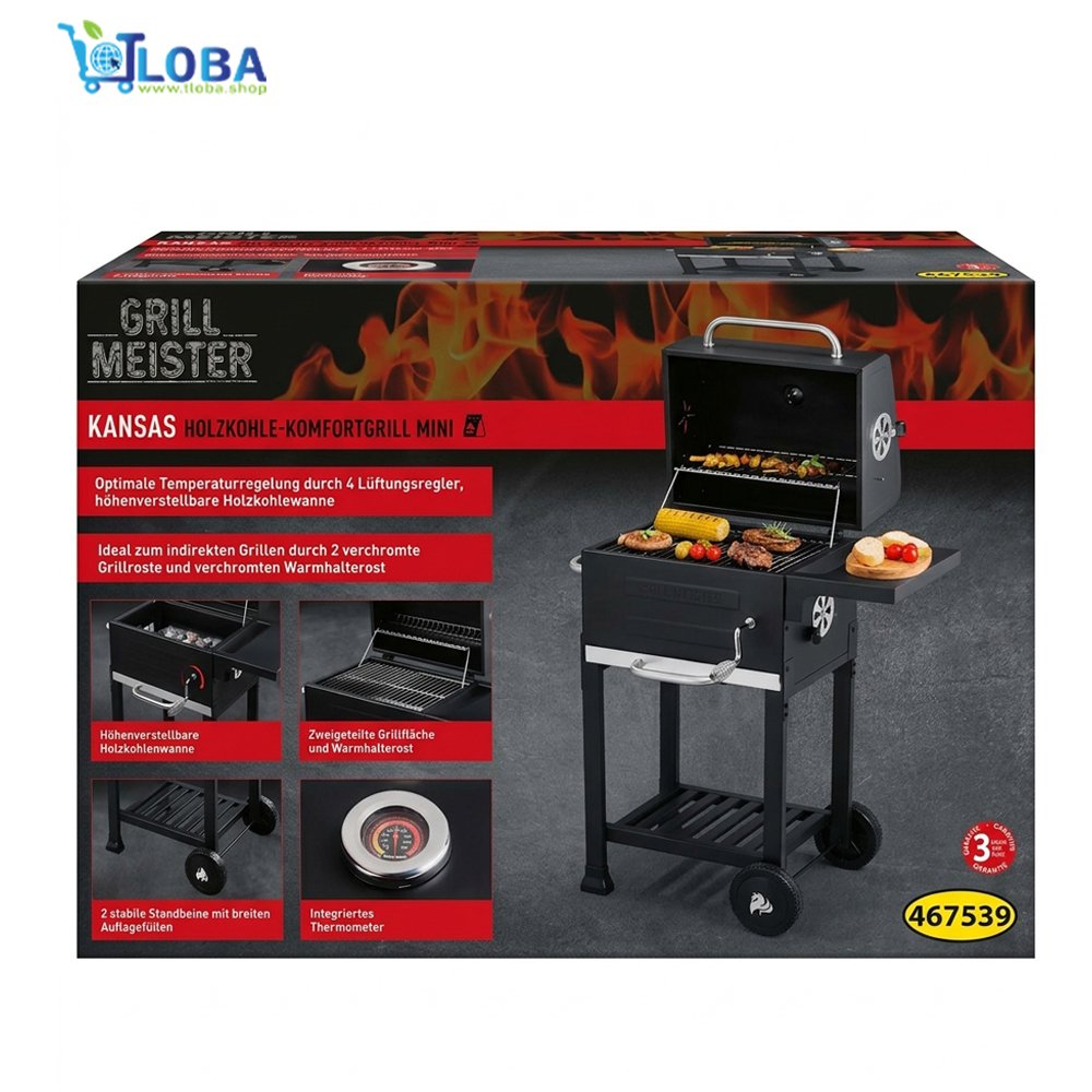 GRILL MEISTER Kansas Charcoal Comfort Grill Mini