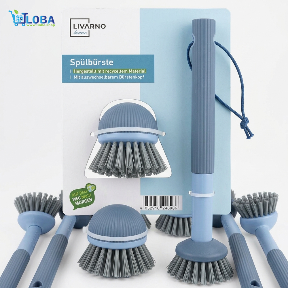 LIVARNO home Dishwashing Brush with Handle & Replaceable Head.