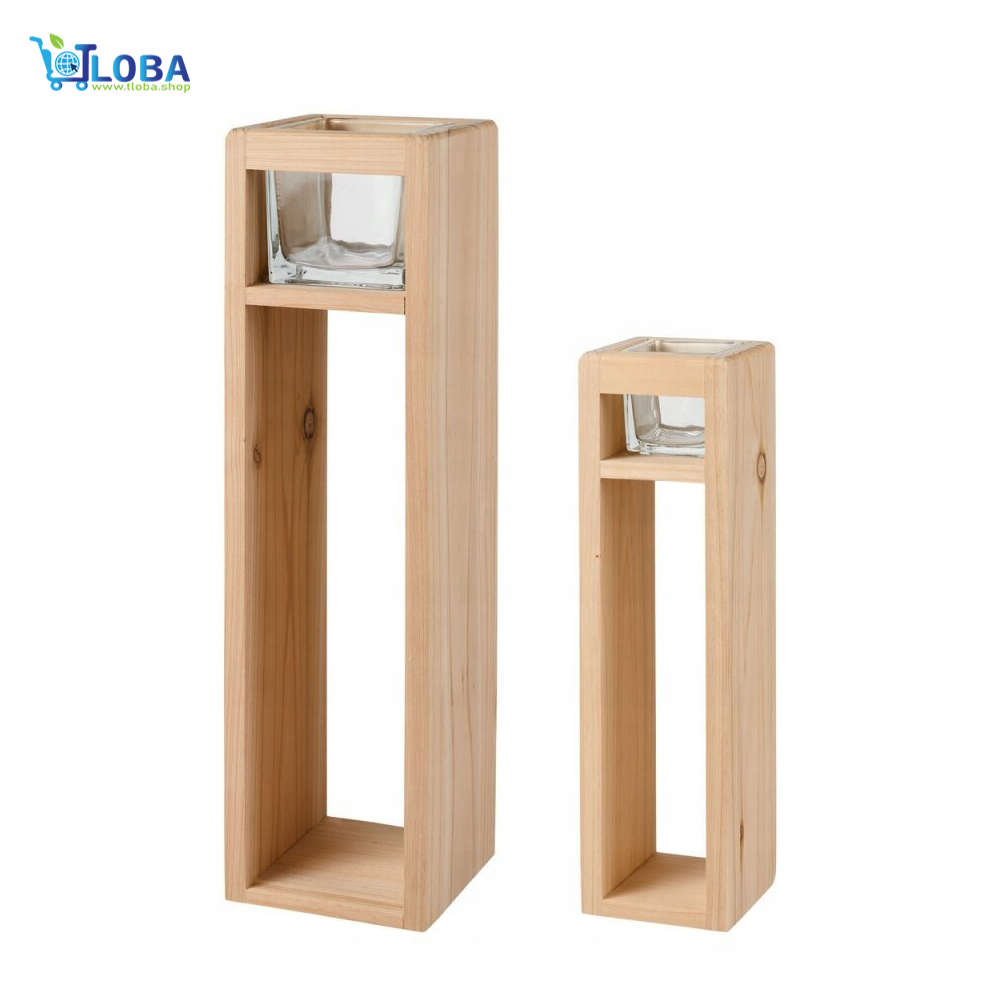 LIVARNO home Wooden Candle Holder Set photo 2