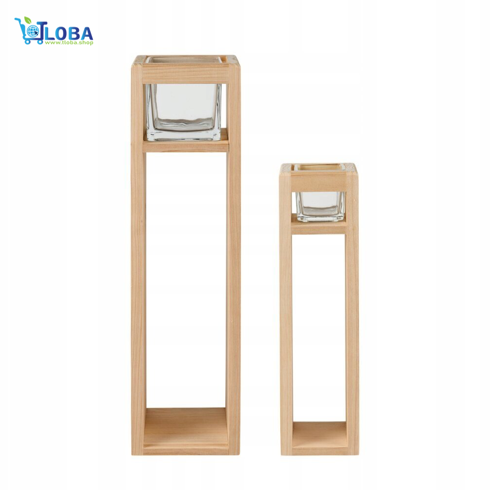 LIVARNO home Wooden Candle Holder Set photo 4