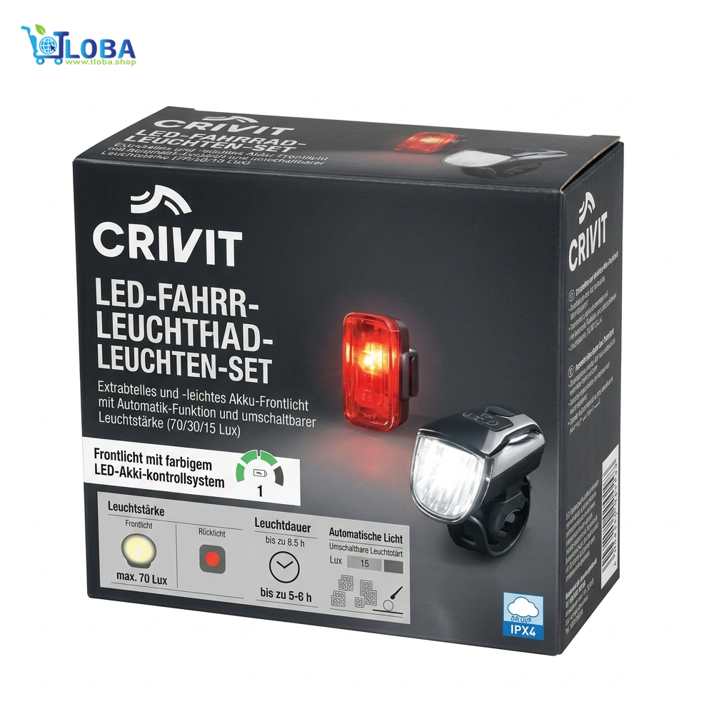 CRIVIT Rechargeable LED Bicycle Light Set